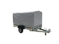 Zdjęcie przyczepy samochodowej jednoosiowej z zadaszeniem